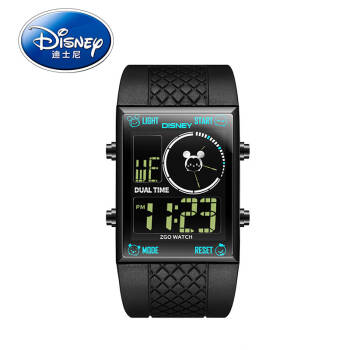 迪士尼（Disney）手表男防水运动多功能男童青少年中学生夜光电子手表 756小版黑蓝