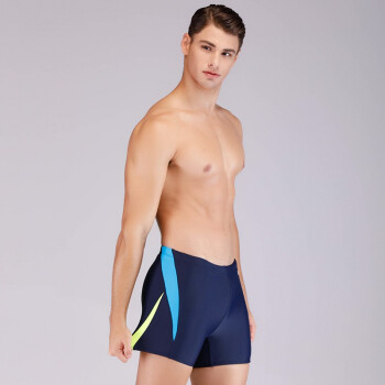 洲克（ZOKE） 男士泳裤平角宽松舒适韩版时尚运动温泉游泳裤 深兰 XL,降价幅度24.4%