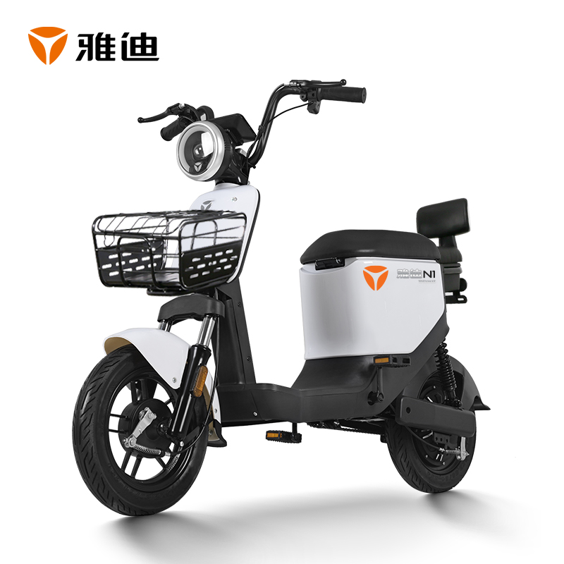 雅迪新款锂电池新国标电动车n148v女士通勤小型电瓶车电动自行车