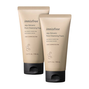 悦诗风吟 Innisfree济州岛火山岩泥毛孔清洁洗颜乳洗面奶150ml x2 深层清洁控油去黑头新老包装交替发货,降价幅度53.6%