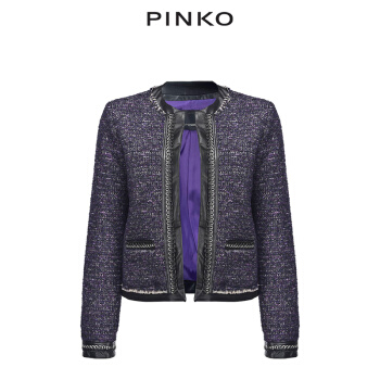 PINKO 女装粗毛呢圆环包边外套 1B13GK7259 紫色YS3 38