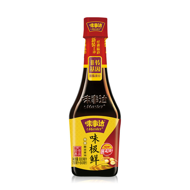 味事达(master 酱油 味极鲜特级生抽 点蘸凉拌酿造酱油 800ml*2瓶