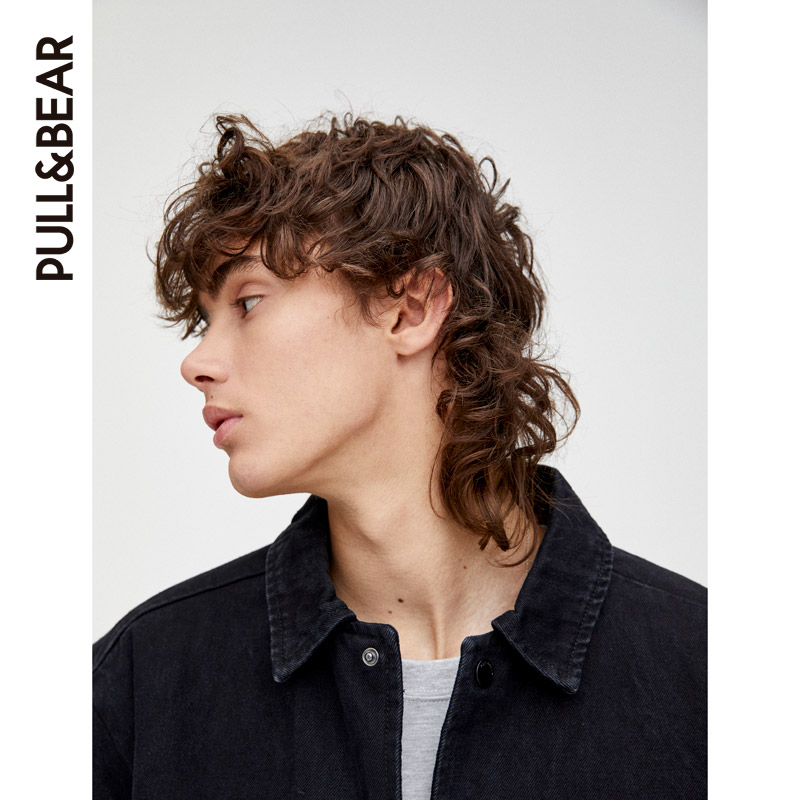 PULL&BEAR 缀按扣牛仔外套男男士装上衣韩版潮流 09716526