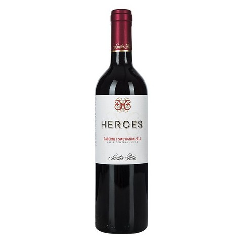 智利进口红酒 圣丽塔（Santa Rita）英雄系列赤霞珠干红葡萄酒 2016年 750ml *2件