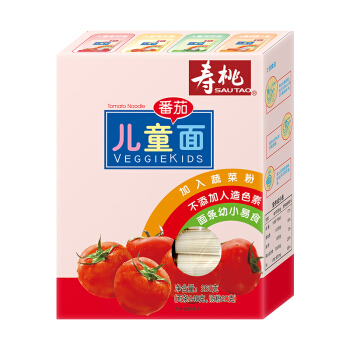 寿桃牌番茄蔬菜面 非油炸营养面条挂面汤面拌面捞面260g 内附营养包