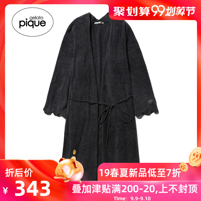 gelato pique2019春季新品睡袍女士日系纯色花边家居服PWNT192026