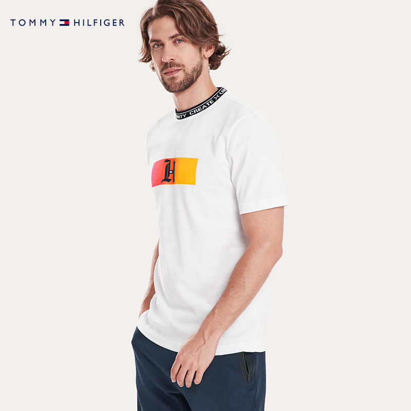 TOMMY HILFIGER 男装2019春夏季男士潮流休闲纯棉短袖T恤