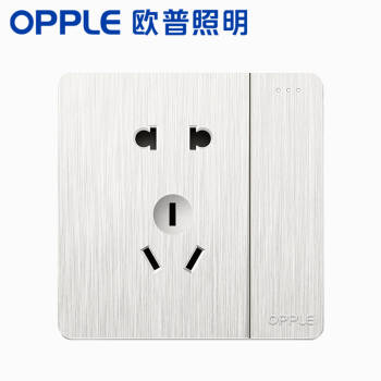 欧普照明（OPPLE）开关插座86型一开单+五孔面板K11白色,降价幅度63.3%