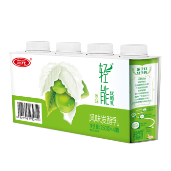 三元 轻能 优酪乳  原味 250g/瓶*4 酸奶酸牛奶,降价幅度70.9%