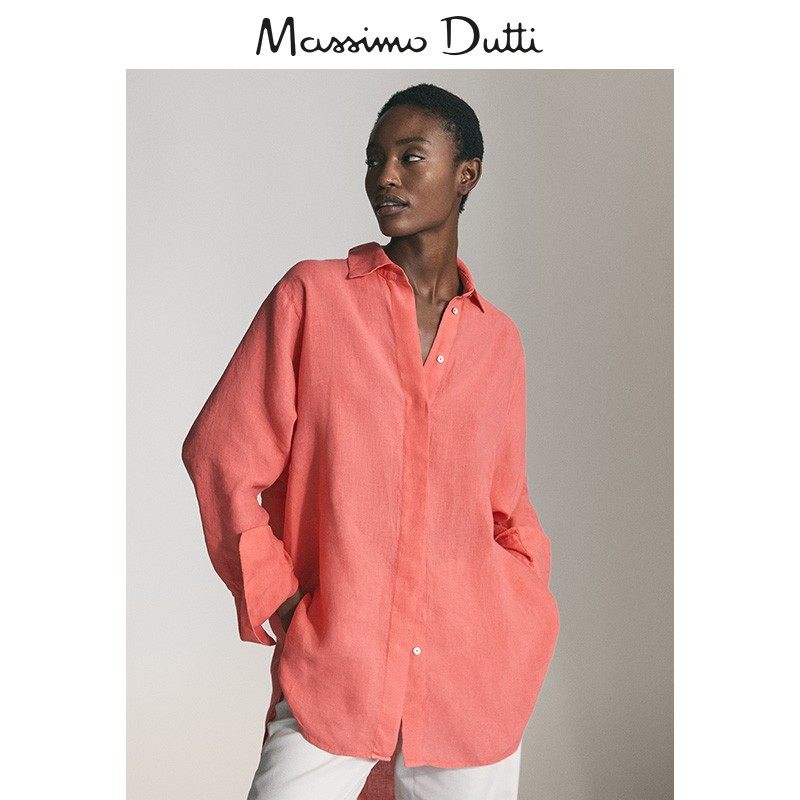 新增当季特惠 Massimo Dutti 女装 2019秋季新款女士修身宽松长袖衬衫 05173512616