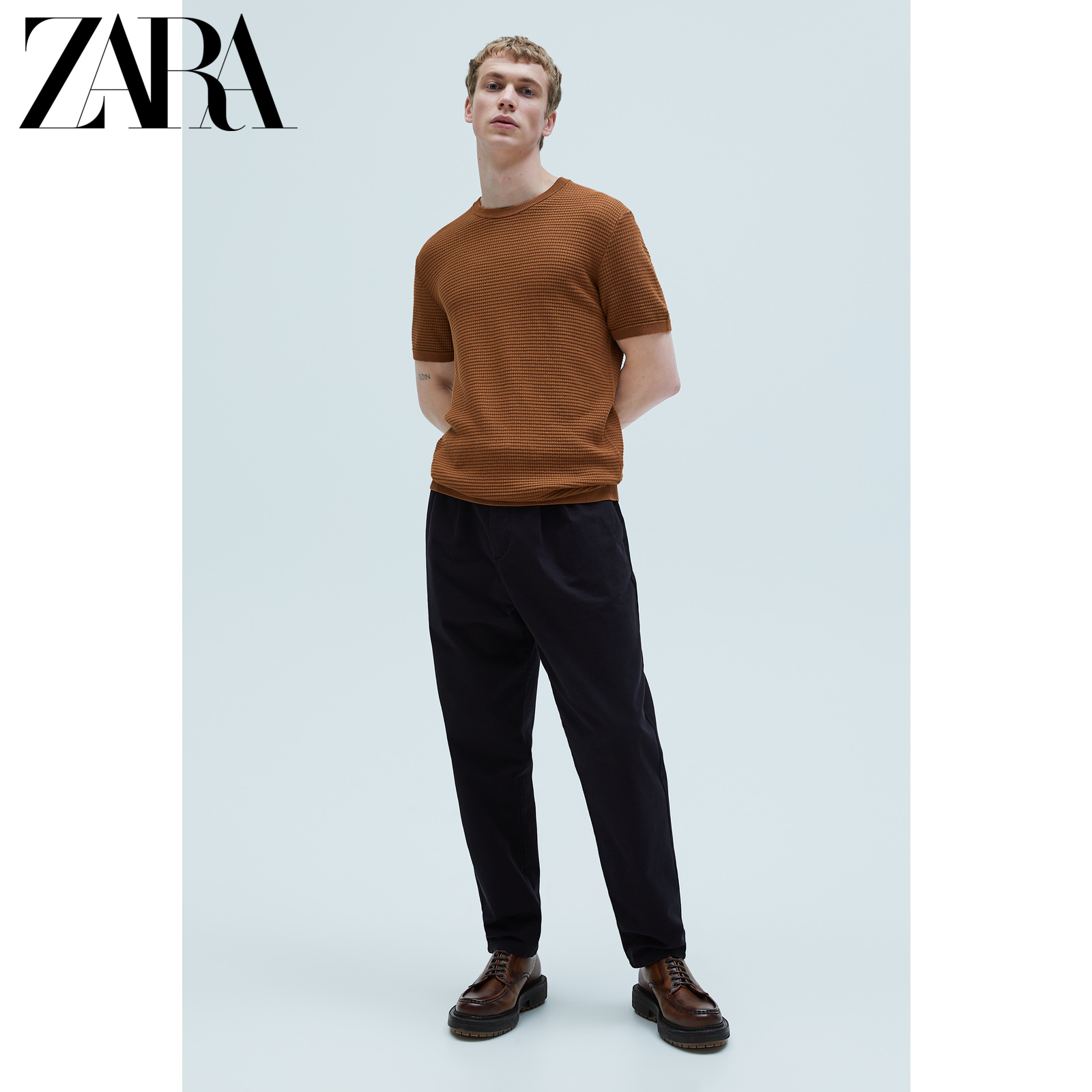 ZARA 男装 短袖内搭打底纹理针织T恤 03332406778,降价幅度61.8%