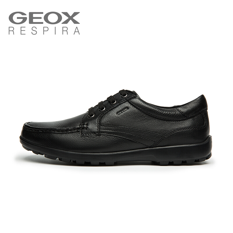 GEOX/健乐士春秋款男鞋舒适透气正装鞋日常休闲鞋U825EA 黑色C9999 41