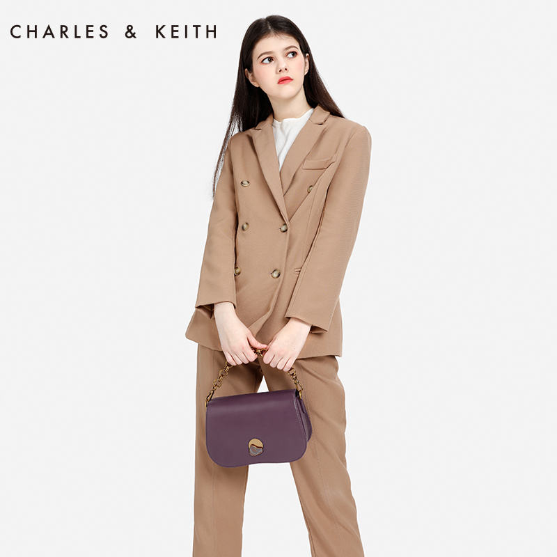 CHARLES＆KEITH 单肩包 CK2-80270137金属扣饰女士链条单肩斜挎包