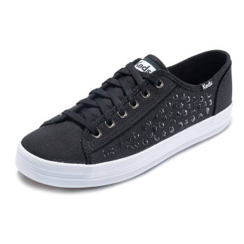 Keds 新品 少女款 帆布鞋女鞋 韩版小黑鞋纯色休闲鞋 WF60087 黑色 35,降价幅度21%