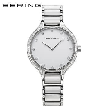 白令(Bering)简约时尚潮流腕表石英表陶瓷镶钻女士手表 30434-754,降价幅度20.4%