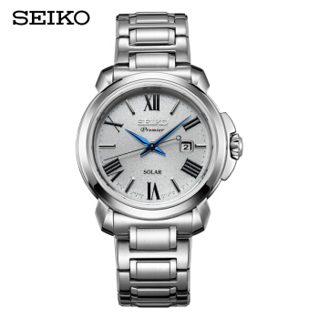 精工（SEIKO）手表 Premier系列日本原装进口人造蓝宝石玻璃镜面石英太阳能女表 SUT321P1