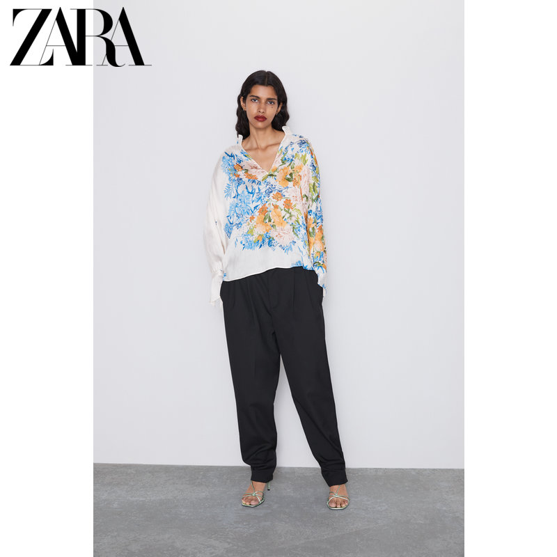 ZARA 新款 女装  花朵印花衬衫 07890118330