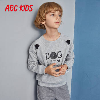 ABCKIDS童装 男童套头卫衣秋季童装儿童圆领长袖T恤休闲 花灰 120cm *2件,降价幅度44.9%
