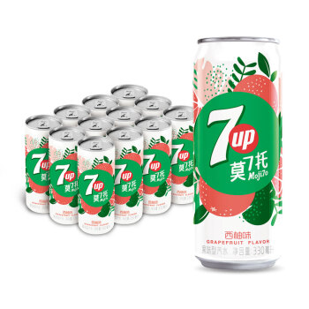 七喜 7UP 莫七托细长罐 西柚味 汽水碳酸饮料 330ml*12罐 整箱装 百事可乐公司出品 *2件