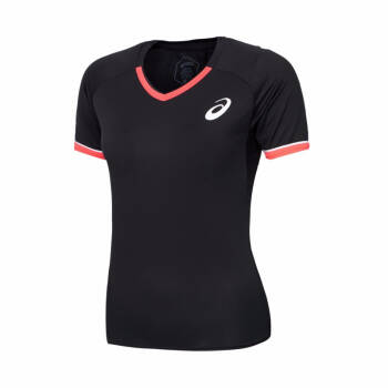 ASICS亚瑟士 2019秋冬速干女式排球短袖T恤 2052A047-002 黑色 M,降价幅度12.6%