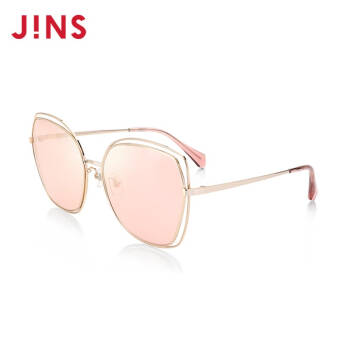 JINS睛姿19款女式时尚金属框太阳镜墨镜防紫外线LMF19S268 102粉色x金色