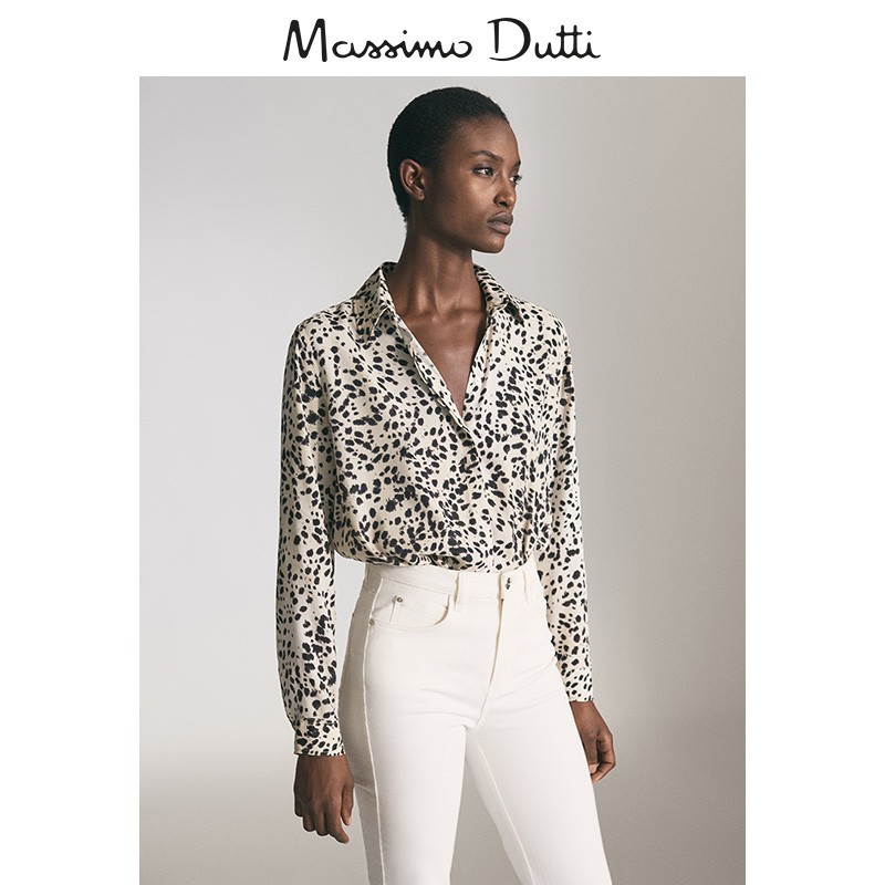 秋冬大促 Massimo Dutti 女装 动物斑纹长袖衬衫 05151885712,降价幅度53.2%