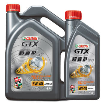 嘉实多（Castrol）超嘉护超净 全合成机油润滑油 5W-40 C3 SN级 4L+1L 汽车用品