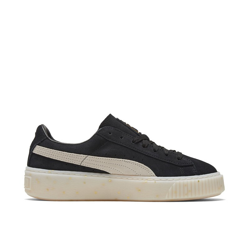 PUMA彪马官方 女子厚底休闲鞋松糕鞋SUEDE PLATFORM 365621 黑色-白 03 37.5,降价幅度15.4%