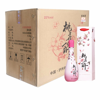 泸州老窖桃花醉22度500ml 果香味配制酒 500ml*6时尚版整箱,降价幅度