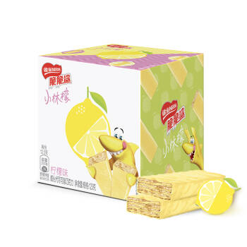 雀巢(Nestle) 脆脆鲨小闪充 休闲零食 威化饼干 柠檬味123g