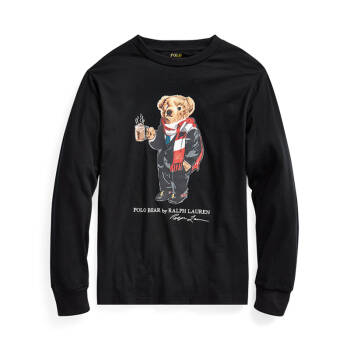 Ralph Lauren/拉夫劳伦男童 2019年秋冬假日限定小熊T恤 001-黑色 S,降价幅度30%