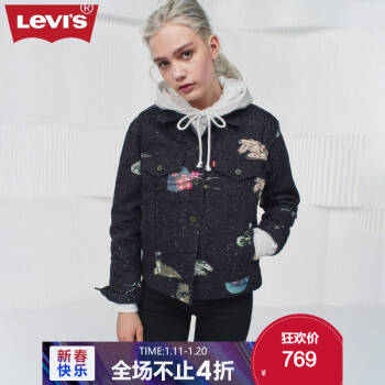 STAR WARS x LEVI'S联名系列 2019秋冬新品 女士牛仔夹克外套29944-0091 黑色 S