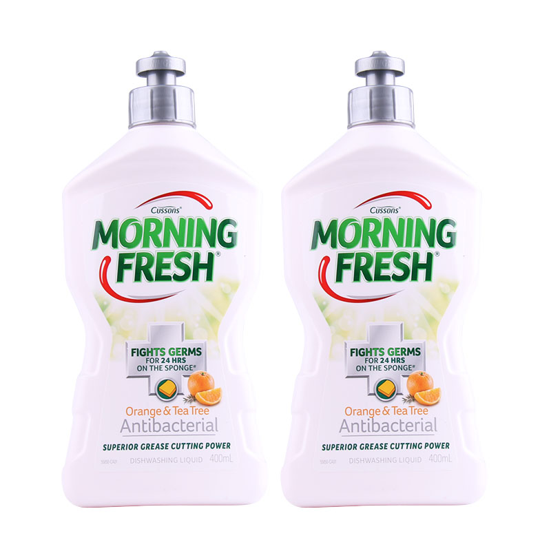 澳洲进口正品MorningFresh超浓缩洗洁精 茶树澳橙味400ml*2瓶装