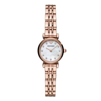 阿玛尼 （Emporio Armani ）手表 满天星小表盘钢带女士玫瑰金时尚休闲石英腕表 AR11203