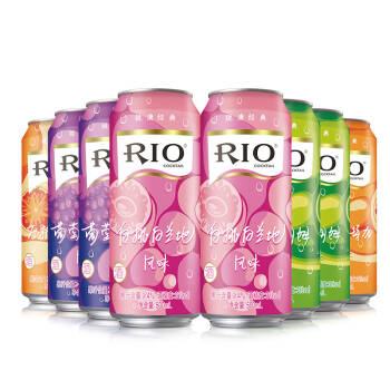 锐澳（RIO）洋酒 预调 鸡尾酒 果酒 清爽系列 3度 500ml*8罐 *2件,降价幅度11.2%