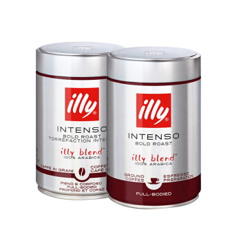 意大利进口 illy意利 意式浓缩烘焙咖啡250g*2罐组合装深度咖啡豆 深度咖啡粉,降价幅度27.7%