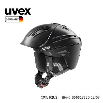 优维斯uvex滑雪头盔p2us全地形通风透气保暖男女款单双板BOA闭合调节单双板护具 哑光黑 55-59cm