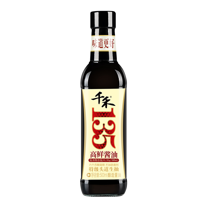 千禾 酱油 高鲜135特级头道生抽酱油 不加防腐剂 500ml*2件降价8.2%