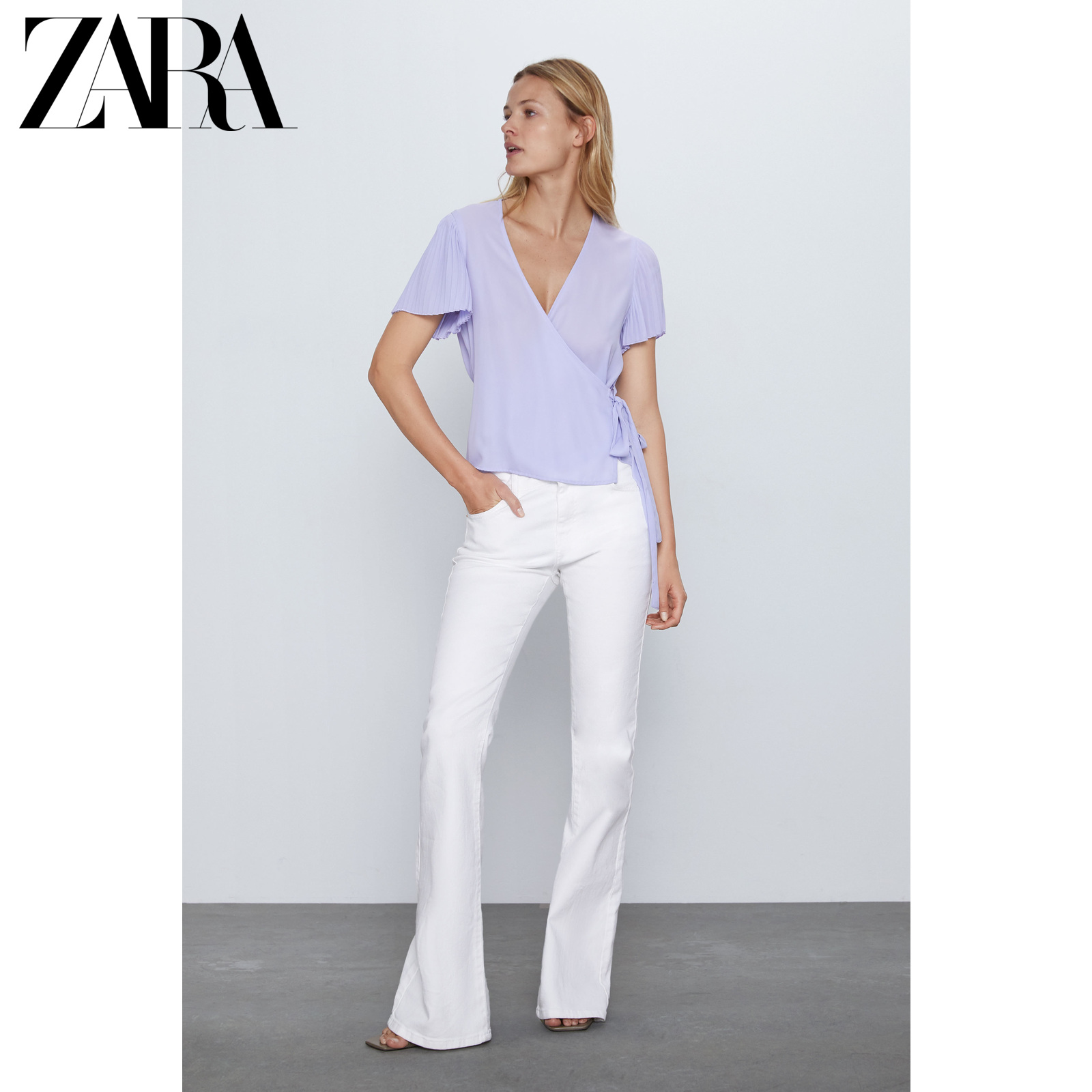 ZARA 女装 小打褶袖子衬衫 09878024439,降价幅度65.5%