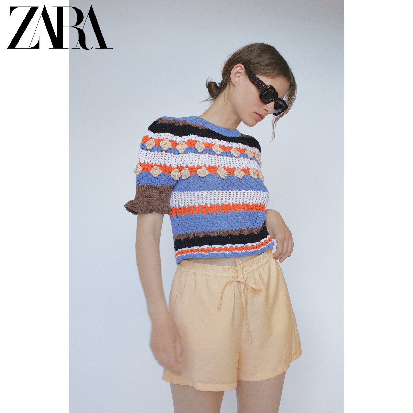 ZARA 新款 女装 花朵印花针织衫 00021018330,降价幅度69.5%