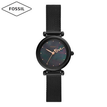 化石（Fossil）手表 情人节礼物 新品欧美时尚防水石英女表 女士腕表 爱心指针贝母黑表盘手表ES4829