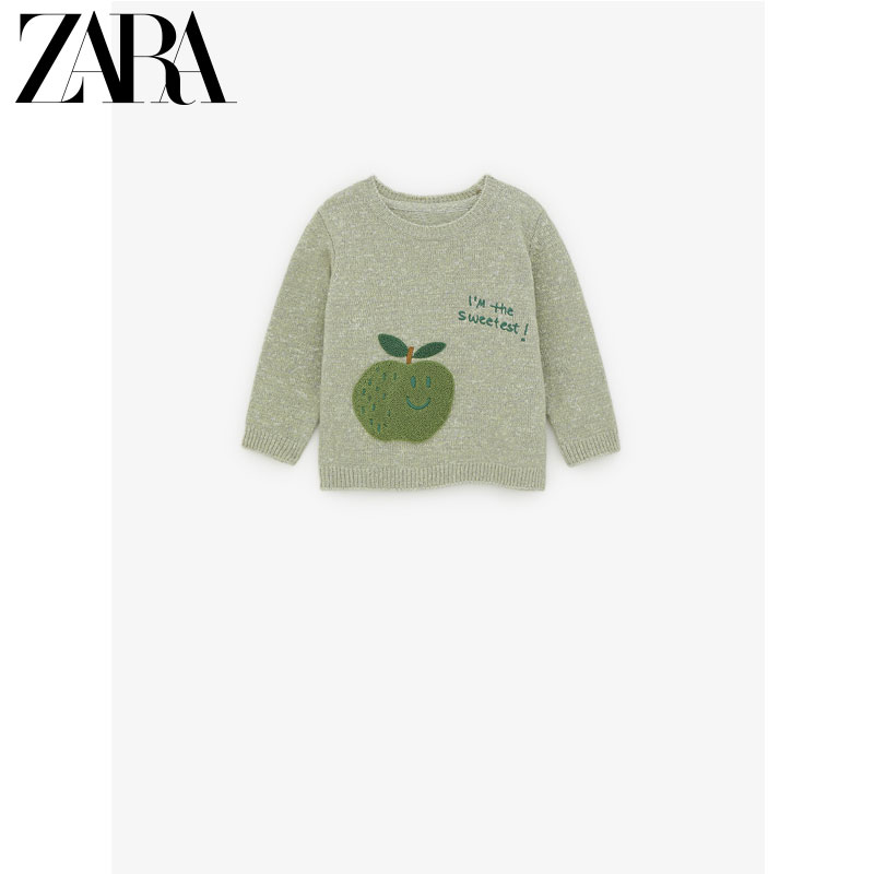 ZARA 男婴幼童 苹果刺绣轻薄针织衫 03338026524