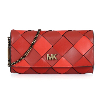 MICHAEL KORS 迈克.科尔斯 MK女包 MOTT系列 女士红色混色皮革编织单肩斜挎包 30H8BOXC3T TRRCTTA MLTI,降价幅度5.9%