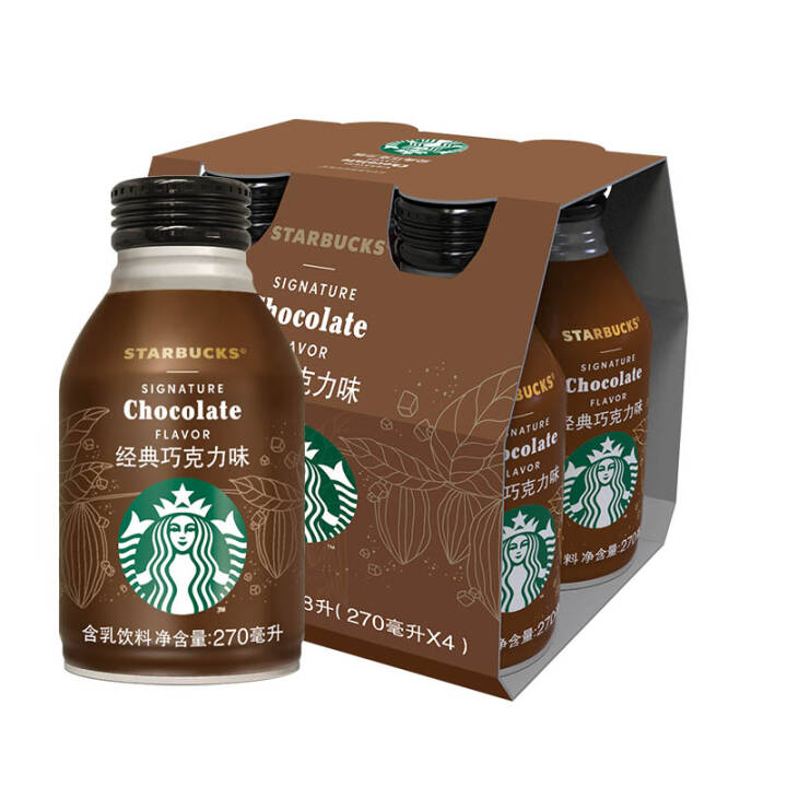 星巴克(Starbucks) 经典巧克力味 含乳饮料 270ml*4瓶分享装 *3件