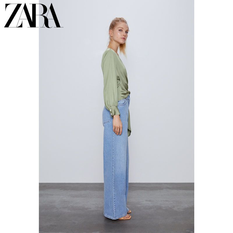 ZARA 女装 结饰丝缎质感衬衫 02157030505,降价幅度50.2%