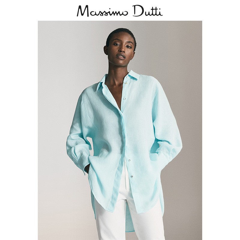 秋冬大促 Massimo Dutti 女装 女士修身宽松长袖衬衫女  05174512402
