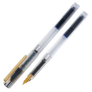 德国施耐德（Schneider）钢笔23K镀金笔尖金夹签字笔男女学生用成人练字笔特细EF尖BK406透明笔杆