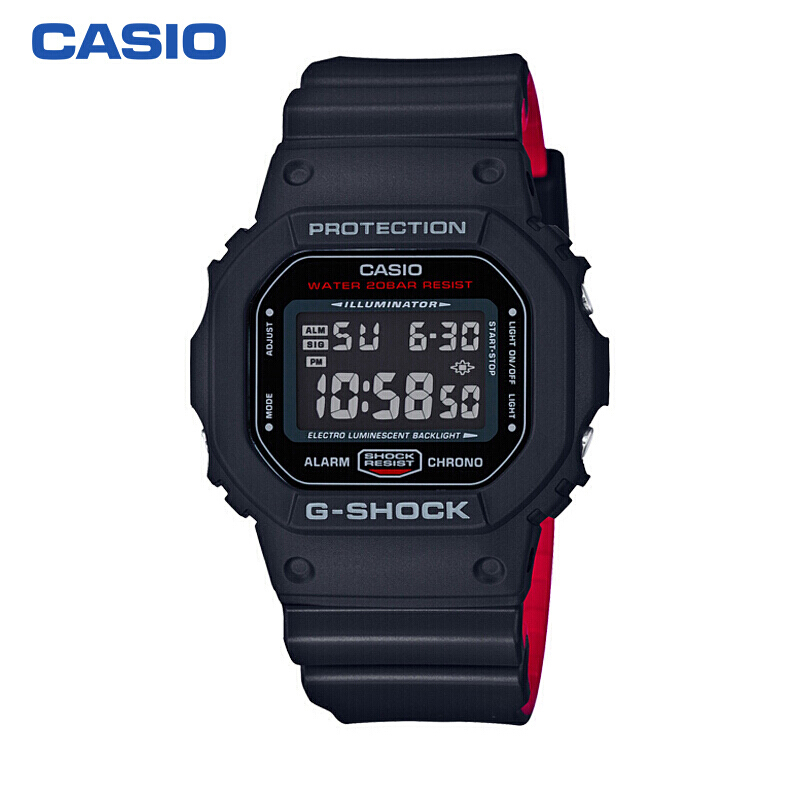 卡西欧(CASIO)手表 G-SHOCK 男士时尚运动手表石英表 DW-5600HR-1