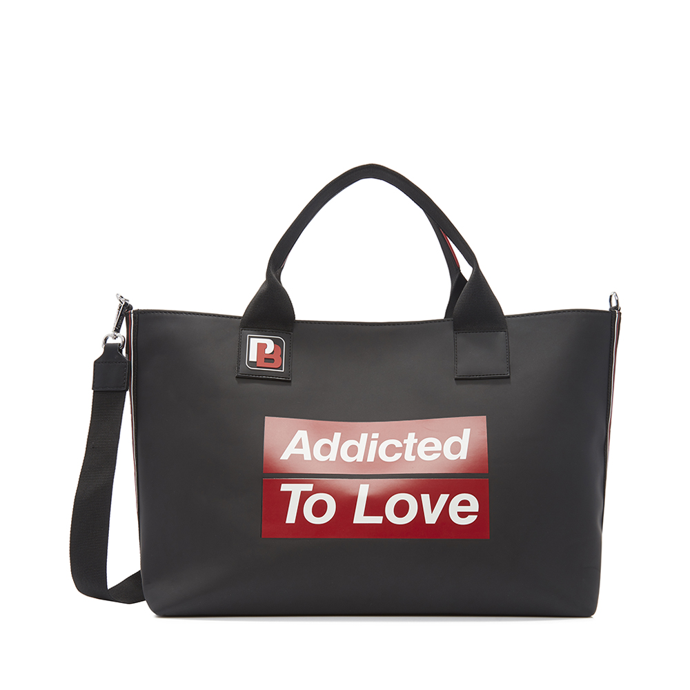 PINKO/品高 黑色涂层字母印花女包单肩包手提包托特包大包购物袋