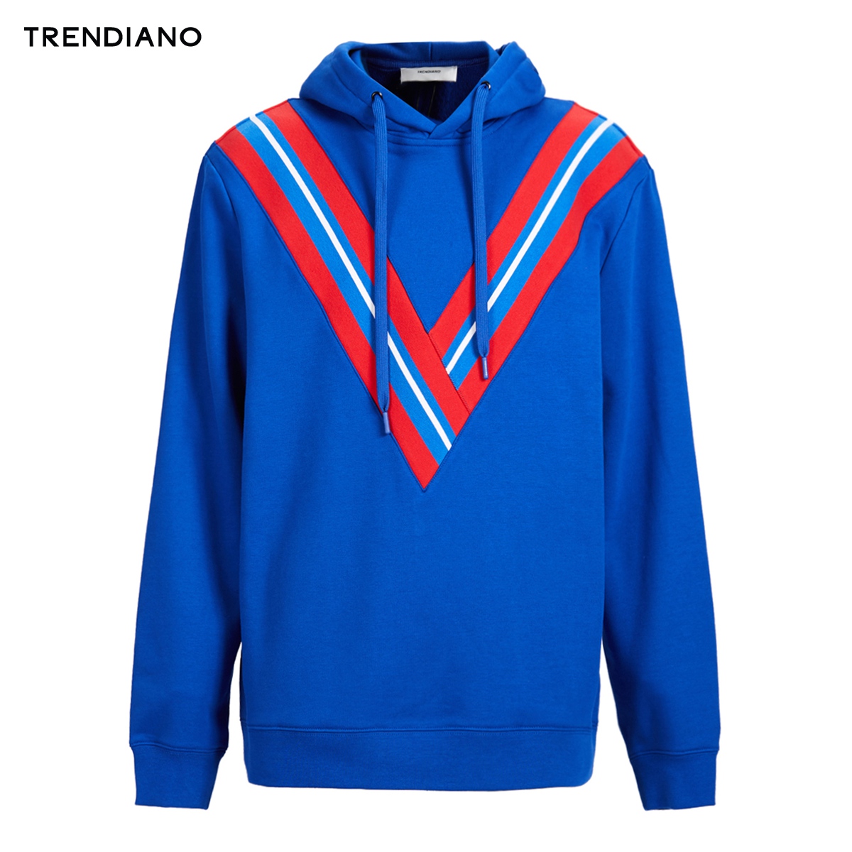 TRENDIANO男装冬装学院风条纹拼接连帽套头卫衣3GC4041450,降价幅度28.6%